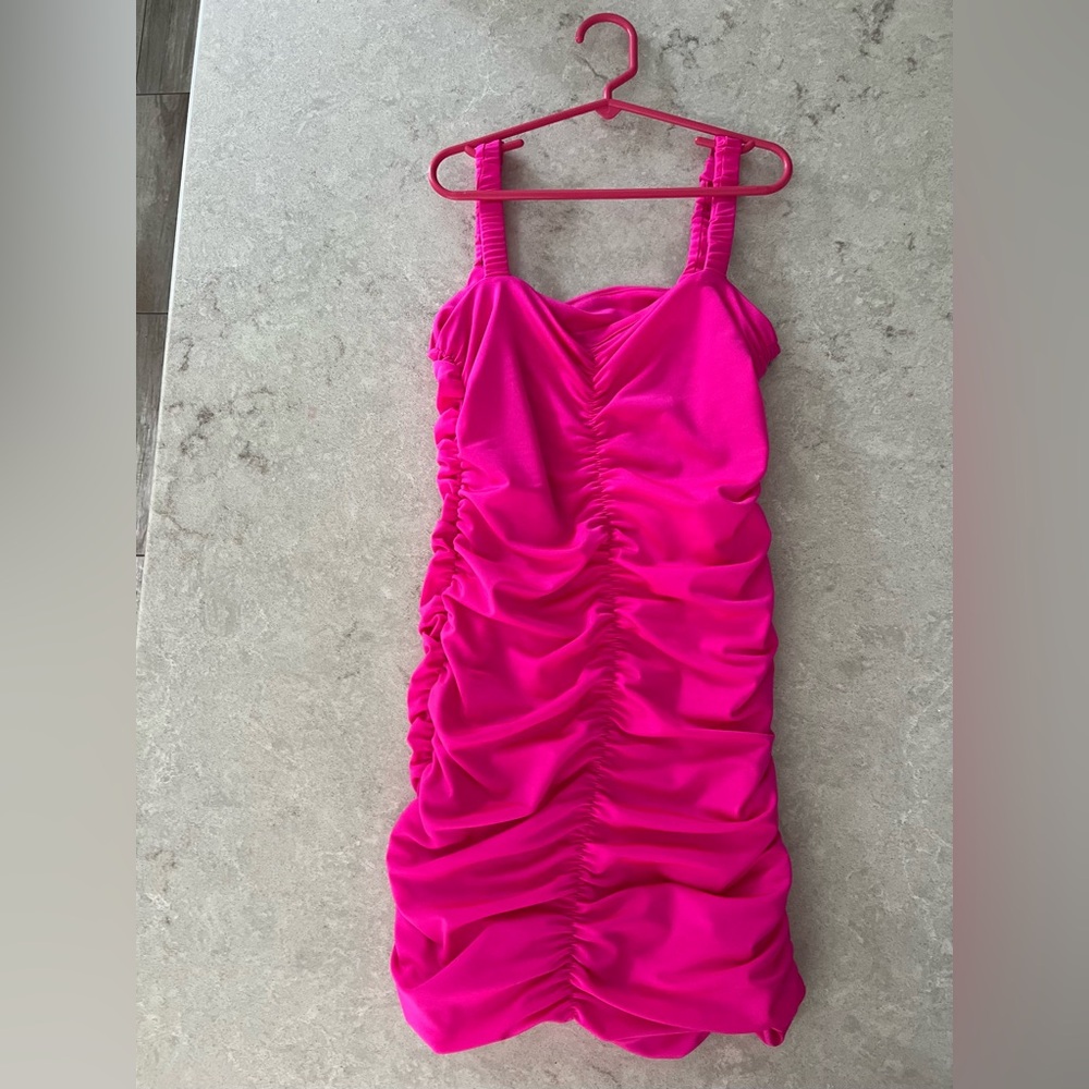 Katie J NYC Pink Ruched Dress